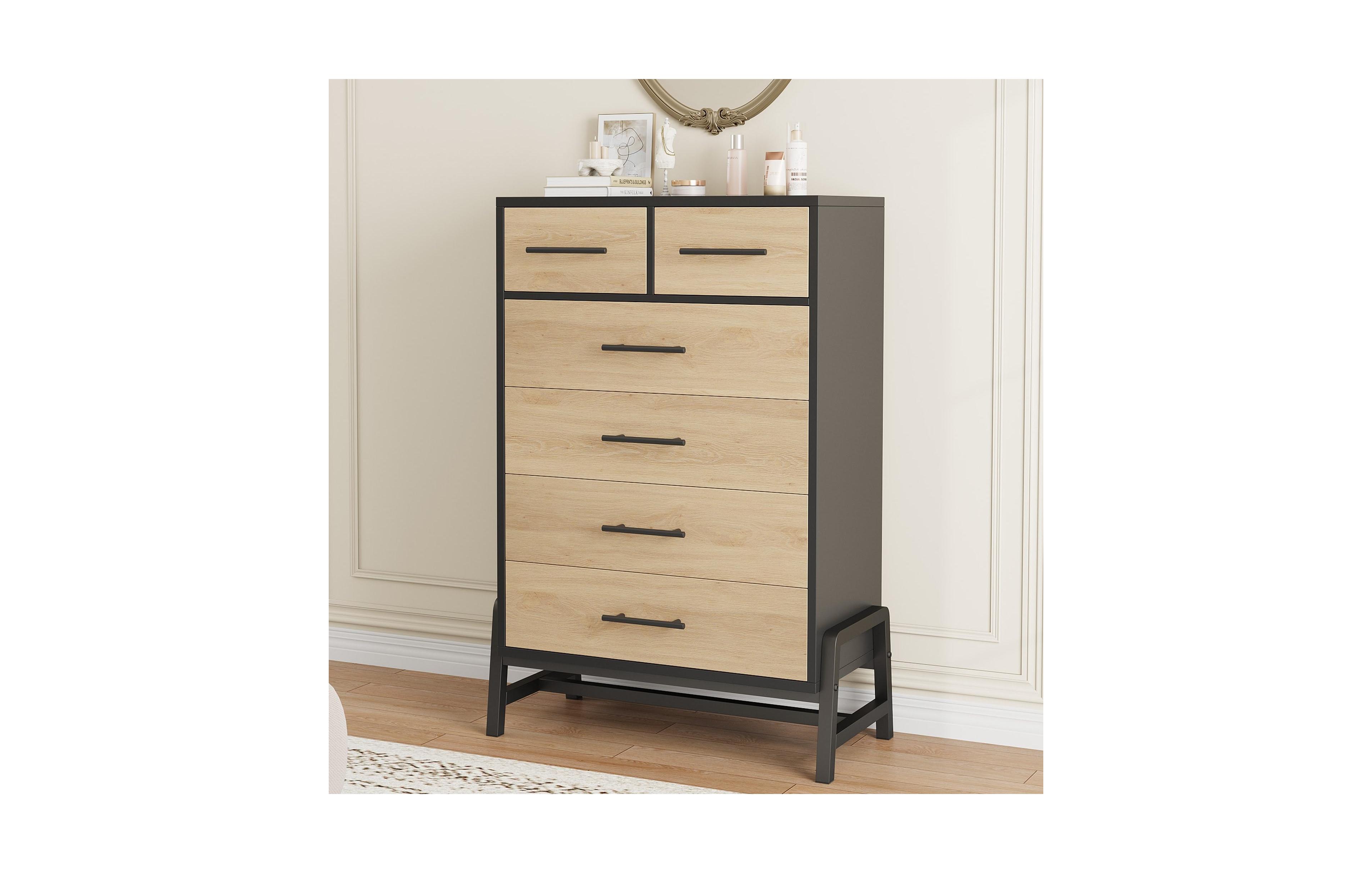 gaomon 6 Dresser for Bedroom, Freestanding 46.6 in Tall Drawer Dresser with Storage, Wooden Closet Storage Chest for Living Room
