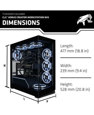 Horus Creator Workstation-Liquid Cooled AMD Ryzen Threadripper 7960X 4.2GHz 24-Core, 32GB DDR5 ECC, RTX 5080 16GB, 1TB SSD, 4TB HDD, WiFi, W11H