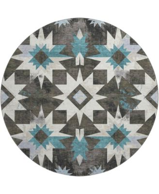 Mayfield Machine Washable AMF1893 8' x 8' Round Area Rug