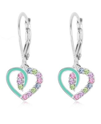 Girls Heart Hypoallergenic Earrings with Sterling Silver Leverbacks