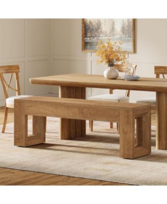 Dining Bench, Farmhouse Wooden Shoe Bench for Entryway, Dining Room, Living Room, End of Bed