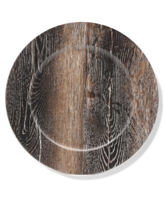 Walnut Finish Charger Plate 12 Piece Dinnerware Set, Service for 12