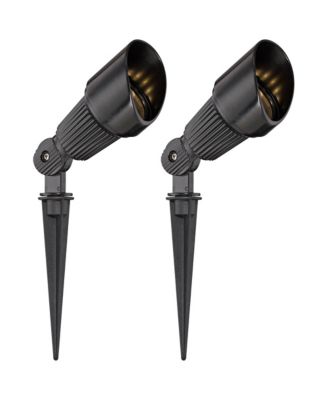 Hooded 7 1/2" High Traditional 2 Pack of Outdoor Landscape Spotlights Porch House LED Bulb