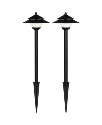 Pollack 15" High Modern Outdoor Landscape Path Lights Porch House Set of 2 LED Bulb
