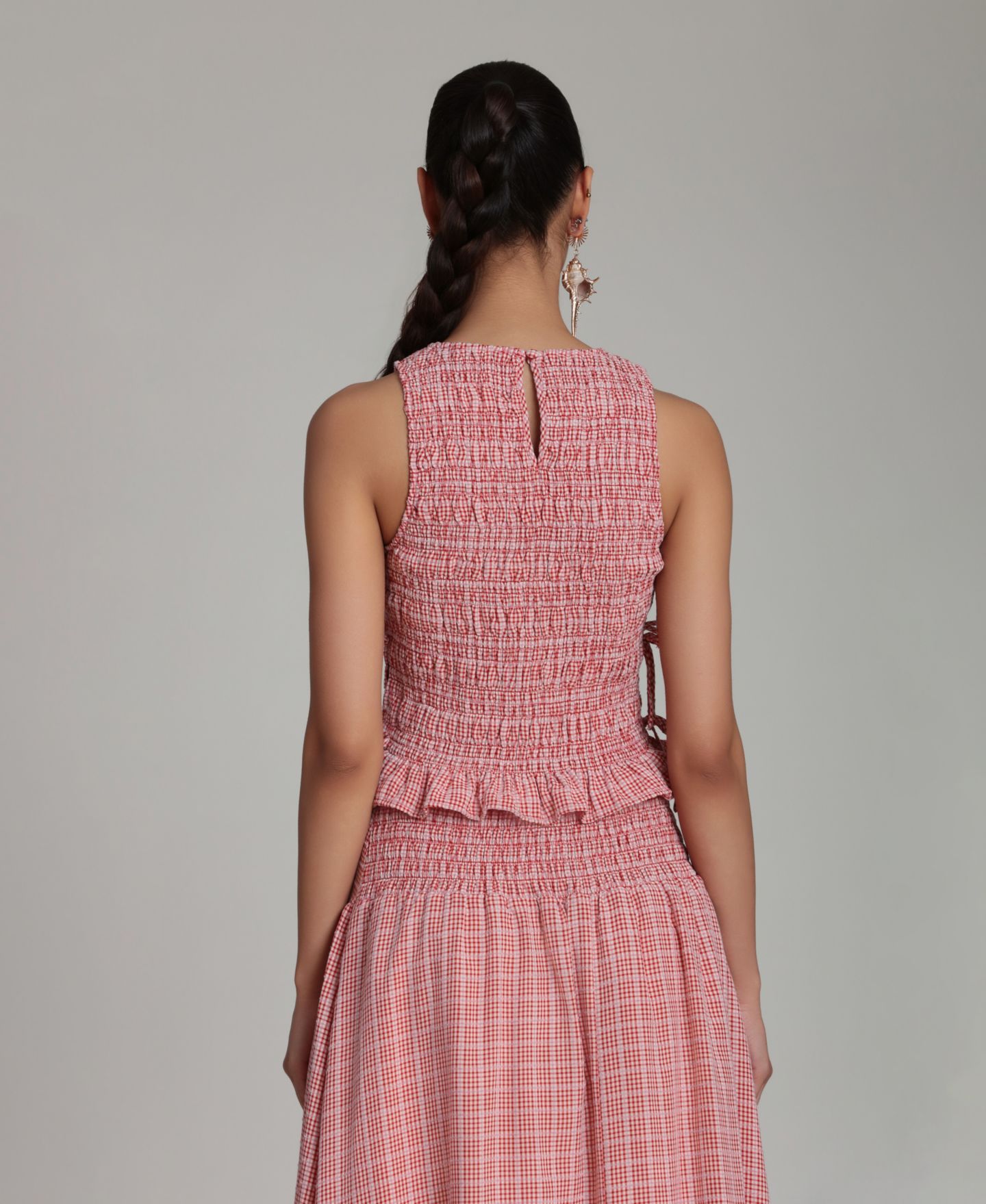 Женский топ Avec Les Filles Crewneck Sleeveless Tie, цвет: Кремовый разноцветный — фото 8