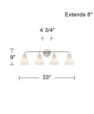 Possini Euro Cielo 33" Wide Brushed Nickel 4-Light Bath Light