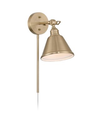 Possini Euro Georgianna 19 3/4" High Satin Brass Plug-In Wall Lamp