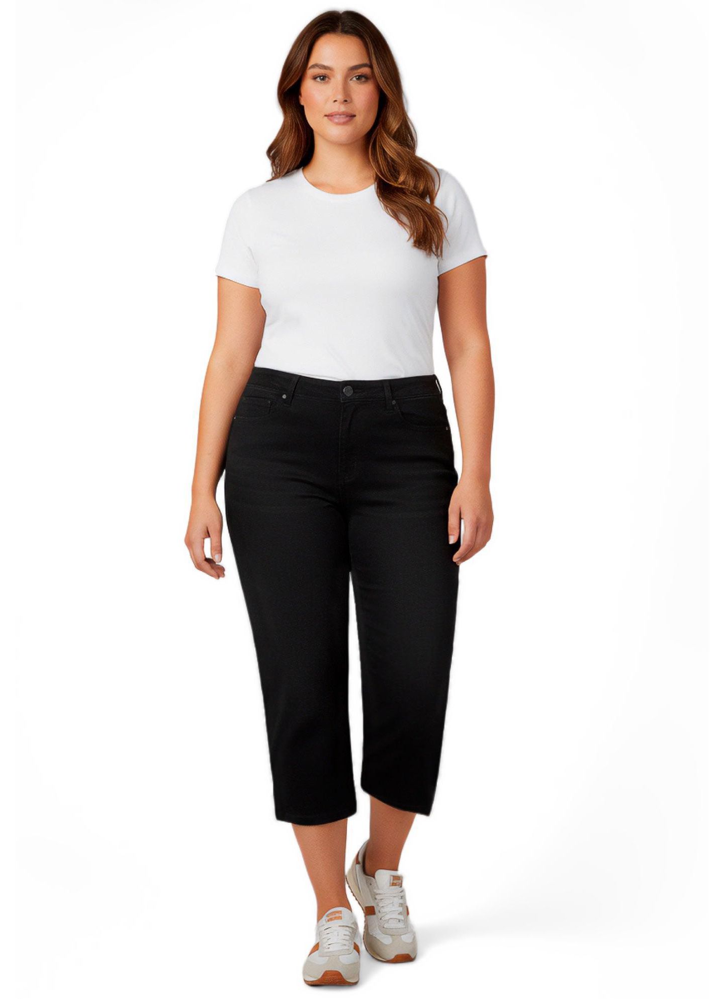 Женские джинсы Avenue Butter Denim Straight Crop, цвет: Чёрный — фото 2