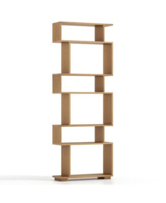 Six Tier Geometric Bookshelf with Anti Tipping Safety Kits