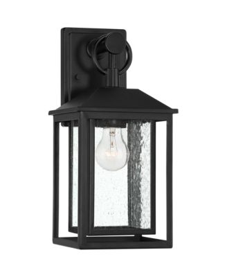 Franklin Iron Works Califa Mission Outdoor Wall Light Fixture Metal 15 1/4" Clear Seedy Glass