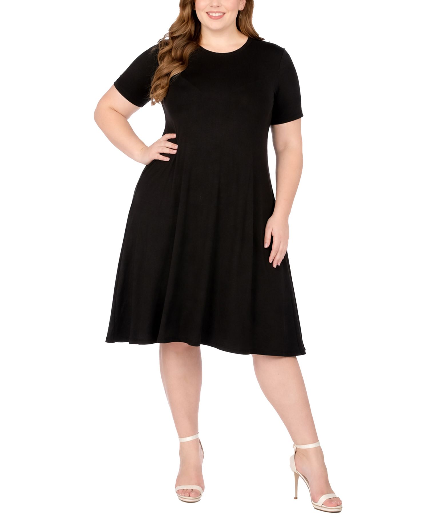 Plus Size Tee Swing Midi Dress
