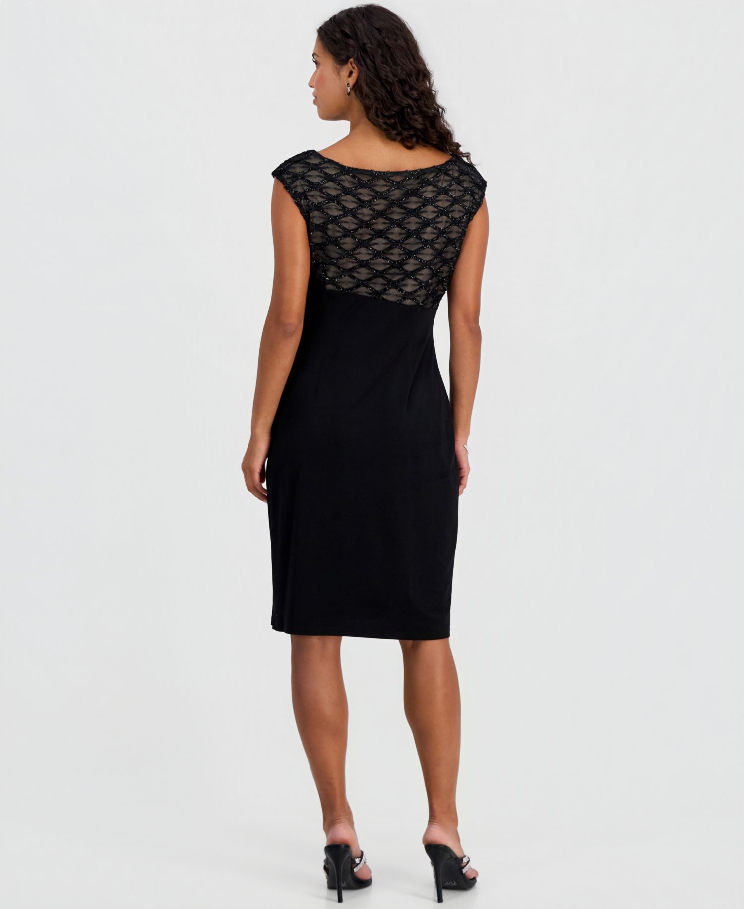 Petite Embellished Empire-Waist Dress
