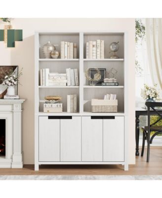 74.5" Tall 6-Tier Double Wide Large Bookshelf with 12 Cubbies