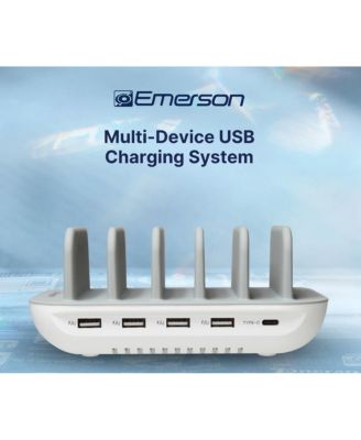 5 Port Multi Device USB Charging Station Hub with Charging Cables