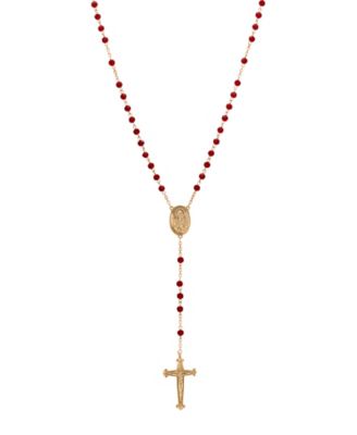 Gold-Tone Red Bead Our Lady of Guadalupe Rosary