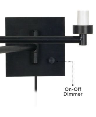 Modern Swing Arm Wall Lamp Espresso Plug-In Light Fixture Double Sheer Silver White Drum Shade Bedroom Bedside