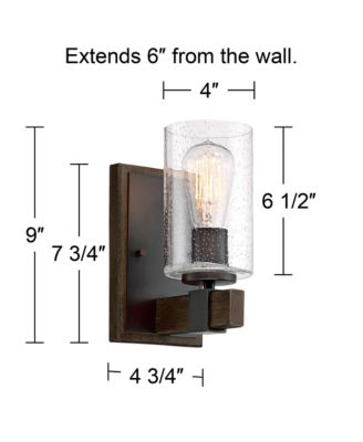 Poetry High Wall Sconces Light Lamp Fixture Mount Set of 2 Bathroom Hardwired Clear Seeded Glass Shade