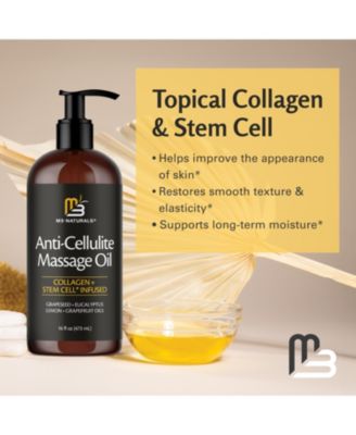 Firming Body Massage Oil | Collagen & Stem Cell Blend | Smooths Skin Texture | 16 Fl Oz