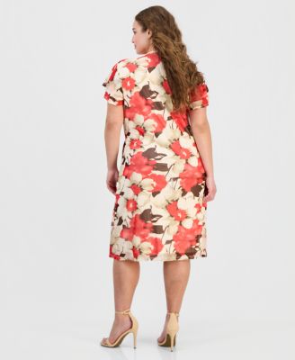 long floral dresses ASTR the Label | Noya Floral Cutout Maxi Dress in Plus Size - Yellow Green Floral