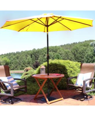 Outdoor Meranti Wood with Teak Oil Finish Folding Octagon Patio Dining Table - 35" - Brown