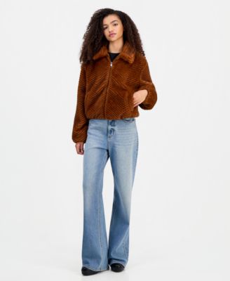 Women's Faux-Fur Chevron Jacket