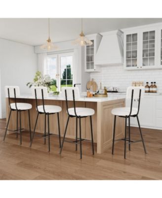 Dining Chair Modern Upholstered Bar Stools Set of 4 - Counter Height Bar Chairs for Kitchen Dining Room