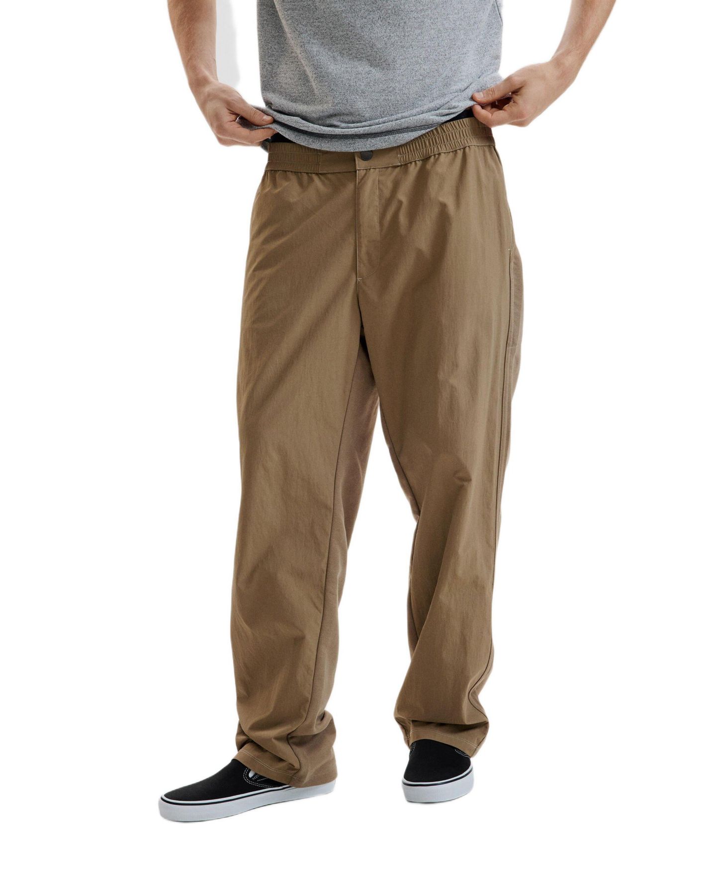 Мужские брюки Desigual Long mixed-fabric trousers, цвет: Хаки — фото 1