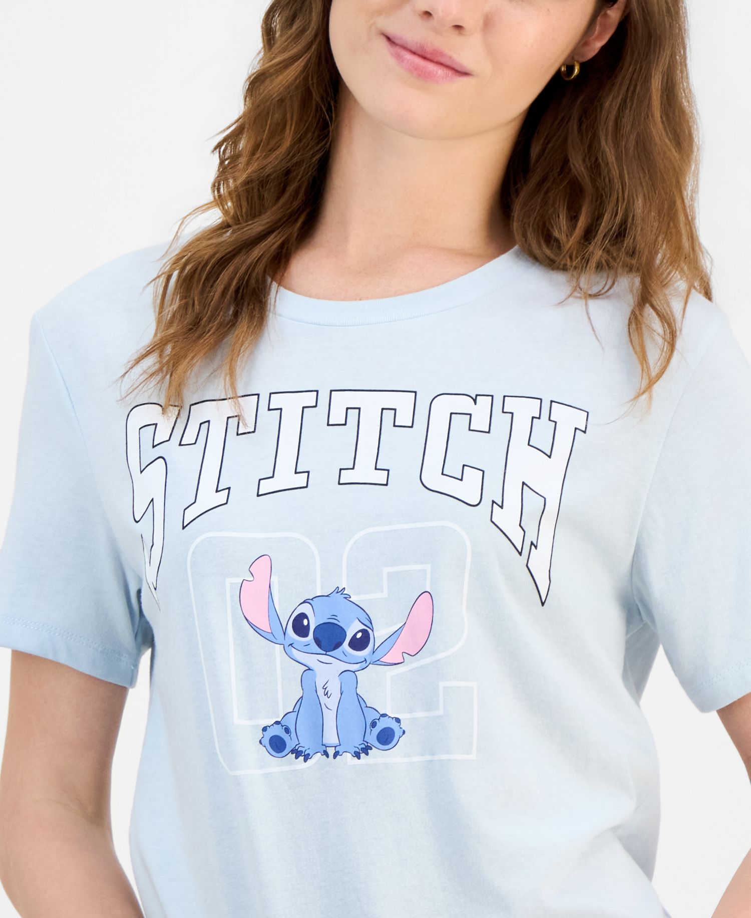 Juniors' Stitch Graphic-Print Crewneck Varsity Tee