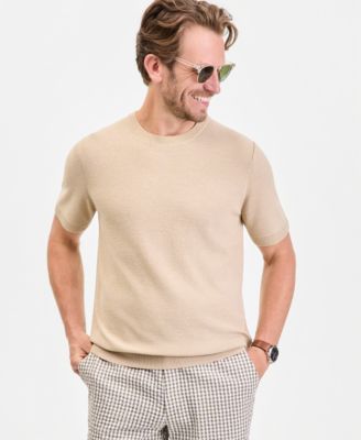 Men's Short-Sleeve Boucle Sweater T-Shirt