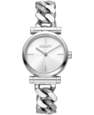 Women's Open Link Quartz Stainless Steel Chain Bracelet Watch 28mm