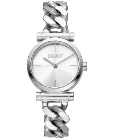 Женские часы DKNY Open Link Quartz Stainless Steel Chain Bracelet Watch 28mm