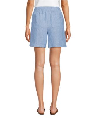 Women's Linen High Rise Pull On 7" Shorts