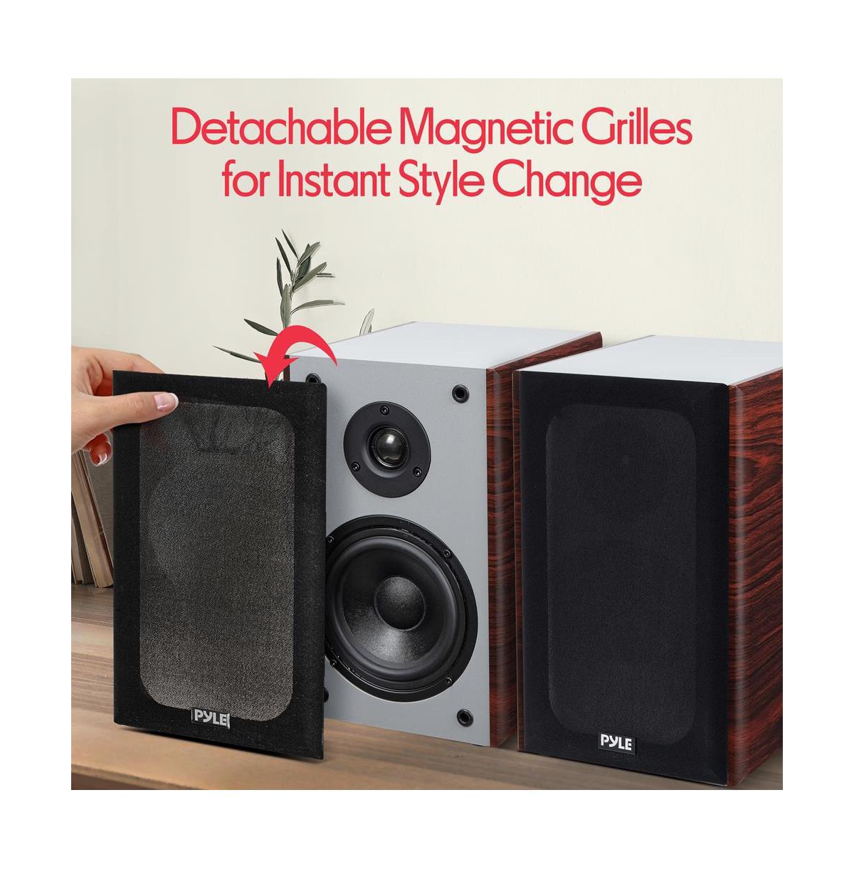 Pyle 5.25 Home Theater Bookshelf Speakers - 2-Way HiFi Sound with Wall Mount Bracket (PHQBS53CH)