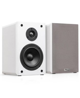 6.5 Home Theater Bookshelf Speakers - 2-Way HiFi Sound with Wall Mount Bracket (PHQBS62WH)