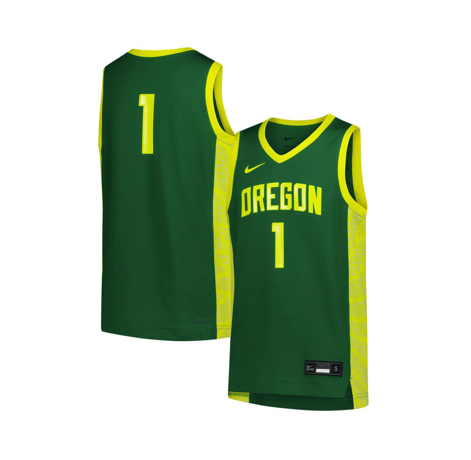 Big Boys and Girls 1 Green Oregon Ducks Replica Basketball Jersey