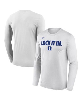 Men's White Duke Blue Devils 2026 On-Court Bench Long Sleeve T-Shirt