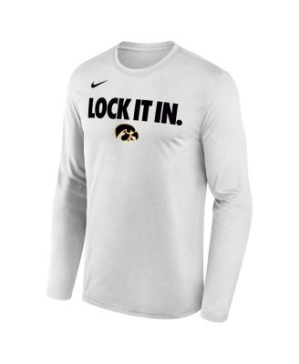 Men's White Iowa Hawkeyes 2026 On-Court Bench Long Sleeve T-Shirt