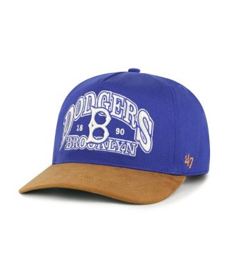 Men's Royal/Brown Brooklyn Dodgers Cooperstown Break Wood Suede Hitch Adjustable Hat