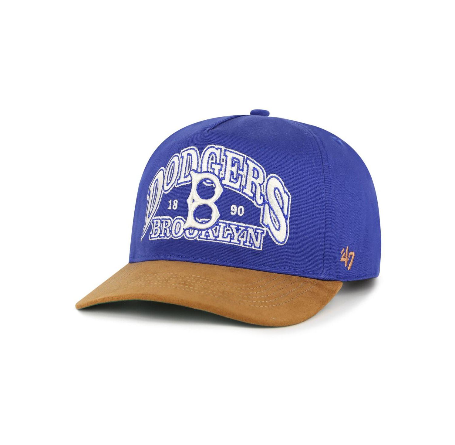 Men's Royal/Brown Brooklyn Dodgers Cooperstown Break Wood Suede Hitch Adjustable Hat