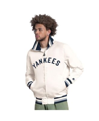 Men's White New York Yankees The Captain Cooperstown Logo Full-Zip Varsity Jacket