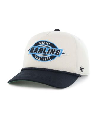 Big Boys and Girls Natural/Black Miami Marlins Frame Out Hitch Adjustable Hat