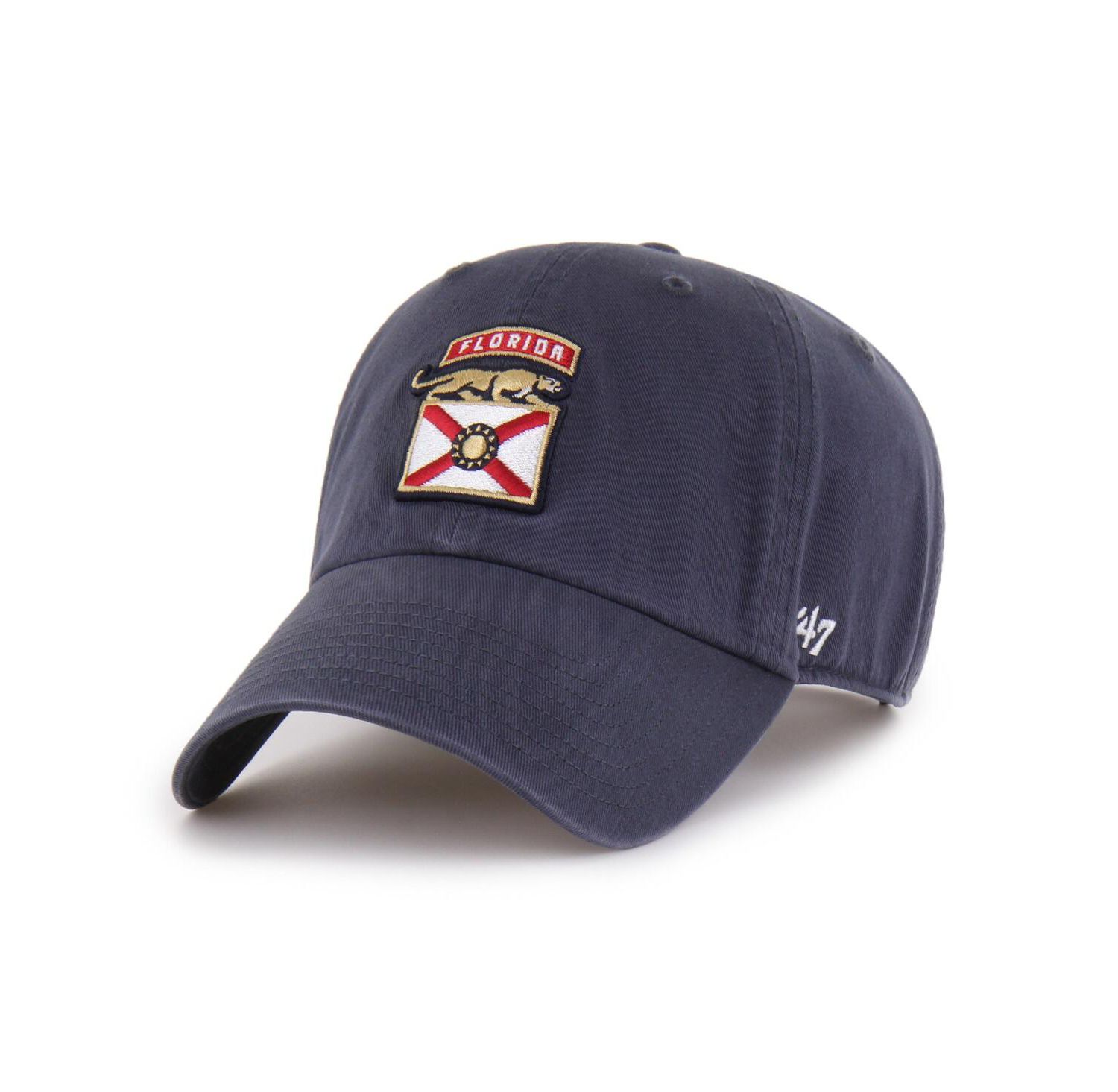 Men's Navy Florida Panthers Alternate Logo Clean Up Adjustable Hat