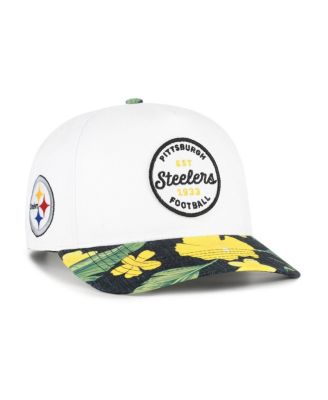 Men's White/Black Pittsburgh Steelers Beach Side Hitch Adjustable Hat
