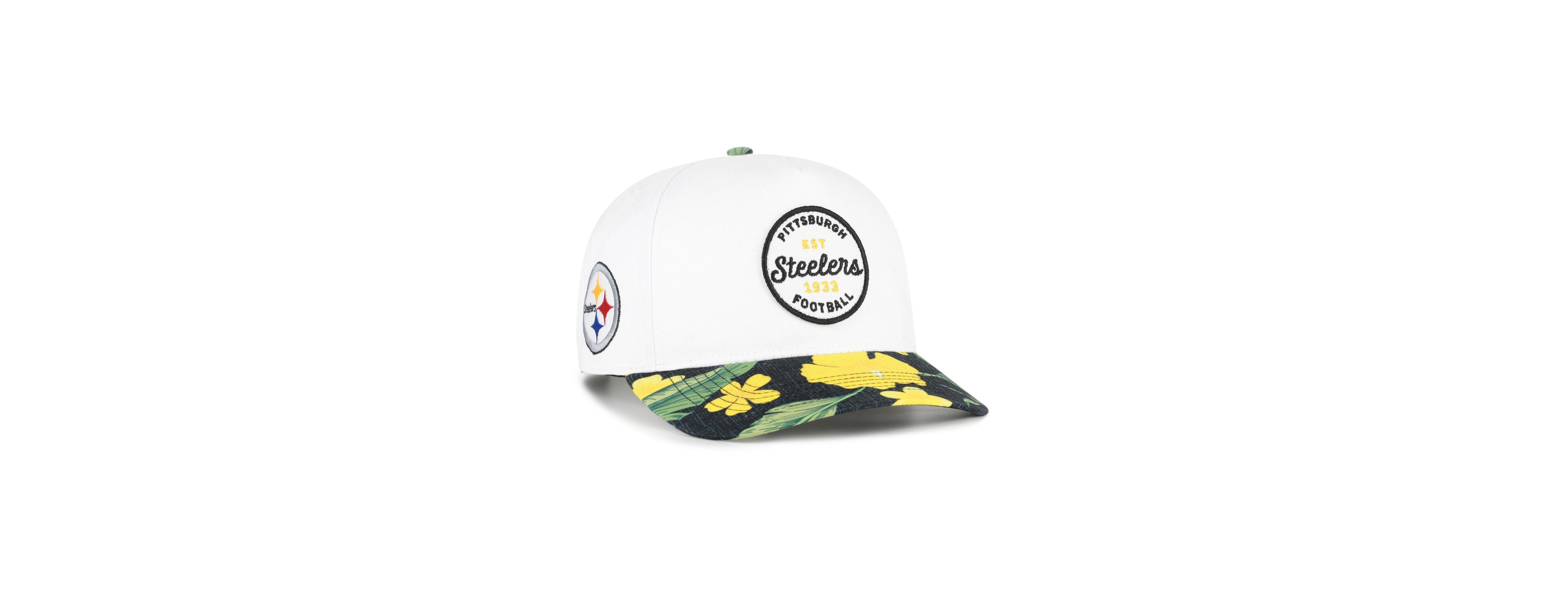 '47 Brand Men's White/Black Pittsburgh Steelers Beach Side Hitch Adjustable Hat