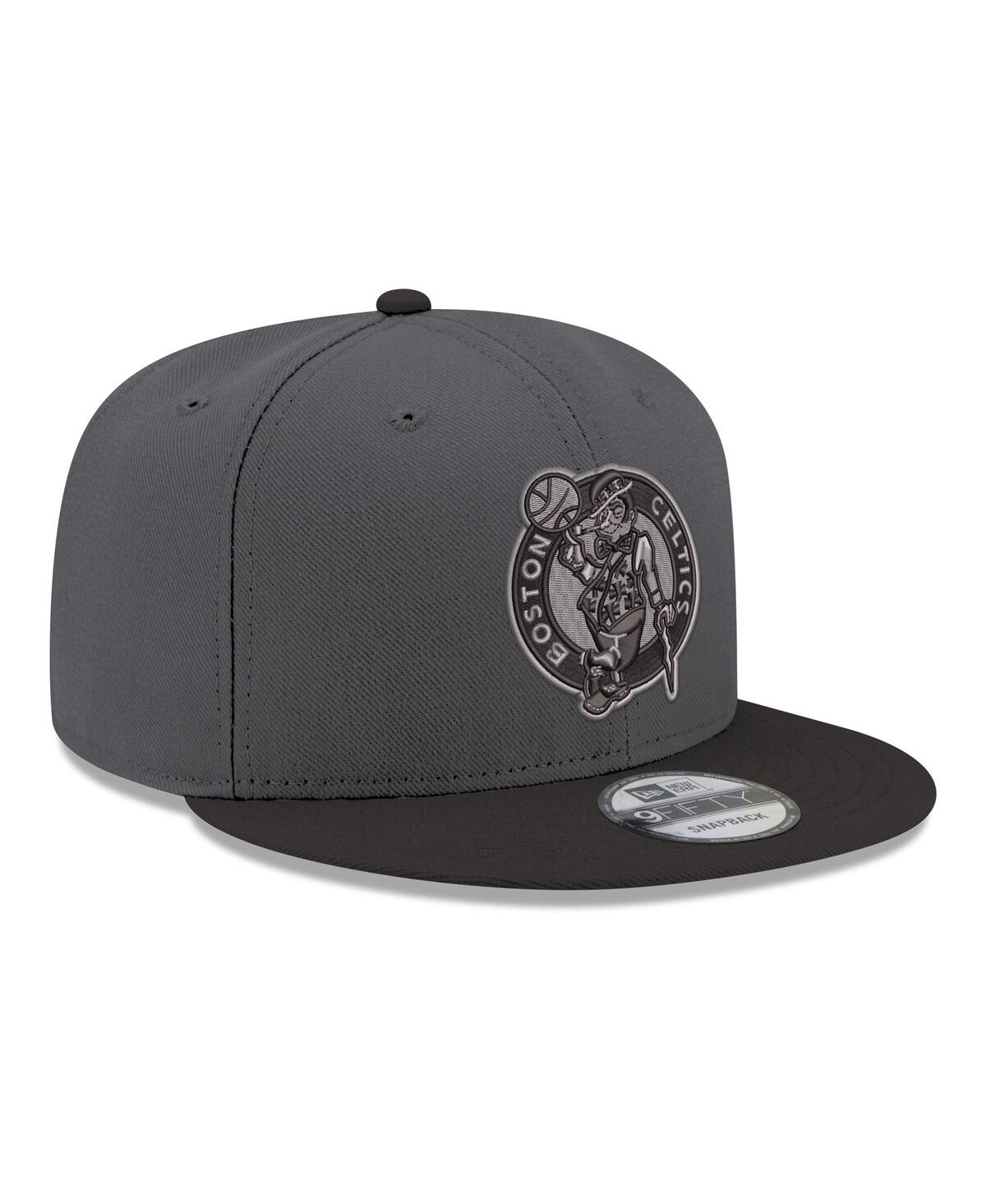 New Era Men's Gray/Black Boston Celtics Logo 2-Tone 9FIFTY Snapback Hat