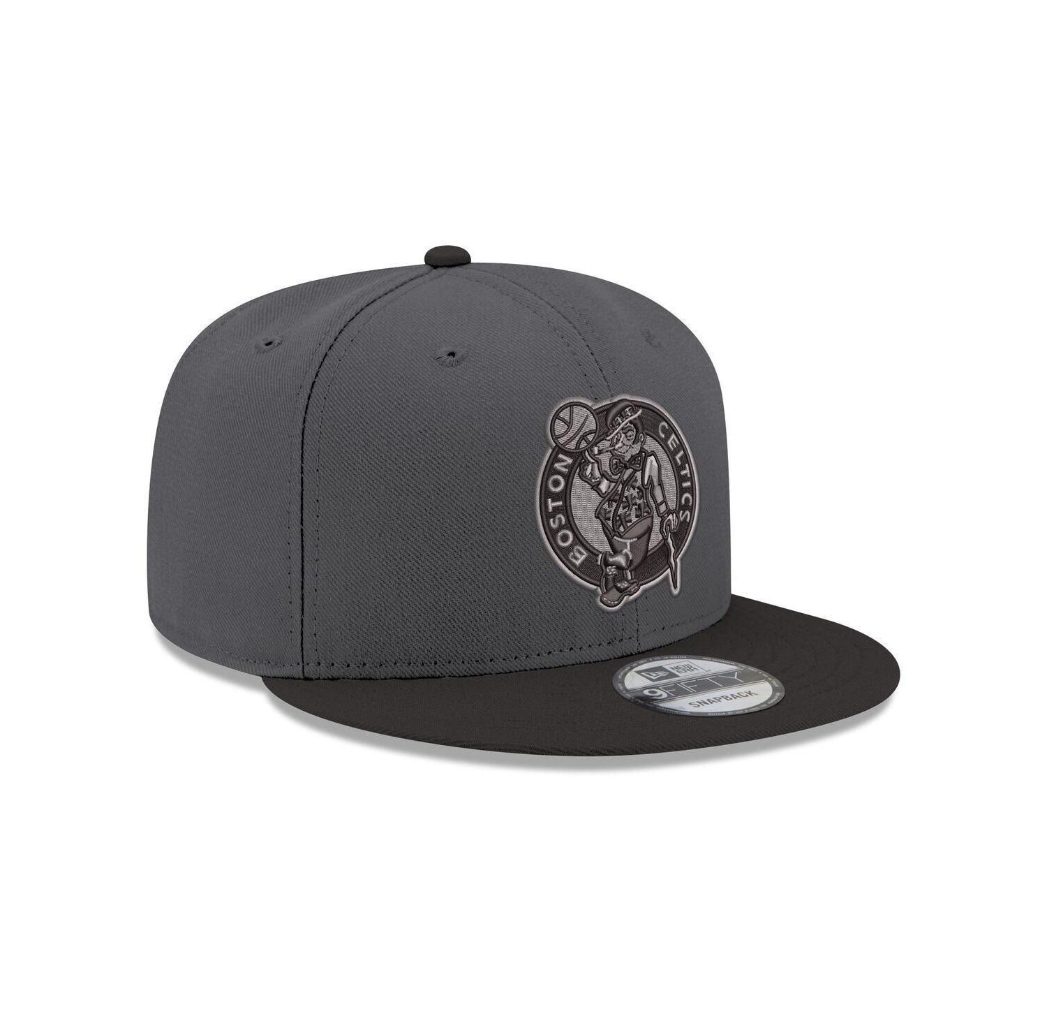Men's Gray/Black Boston Celtics Logo 2-Tone 9FIFTY Snapback Hat