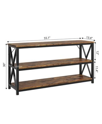 55.1" 3-Tier Multi-Functional Console Sofa Table with Storage Shelves, Entryway Table for Living Room