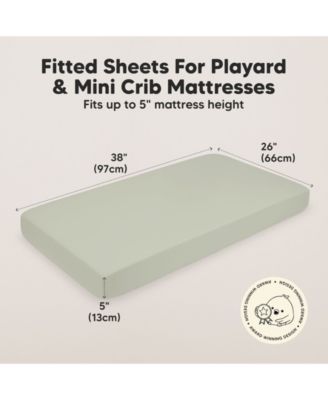 Mini Crib Sheets for Baby Girls, Boys, 2-Pack Soothe Pack and Play Sheets Fitted, Pack N Play Mattress Sheet