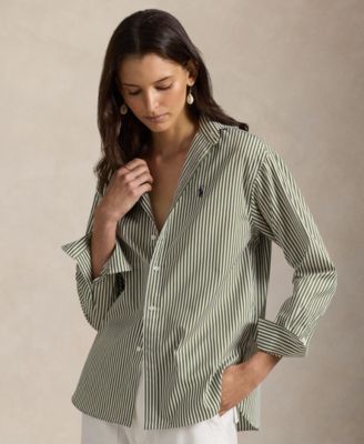 Women's Relaxed-Fit Striped Cotton Shirt