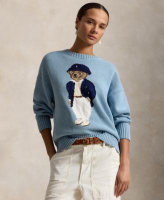 Women's Polo Bear Oversized Crewneck Sweater